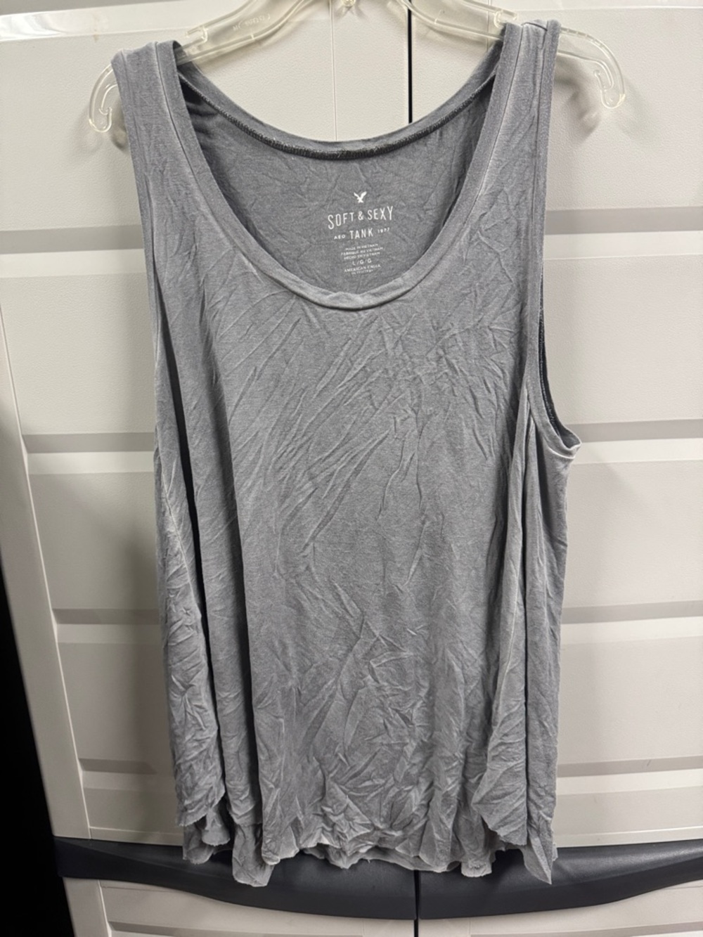 American Eagle Outfitters Light Gray Scoop Neck Tank